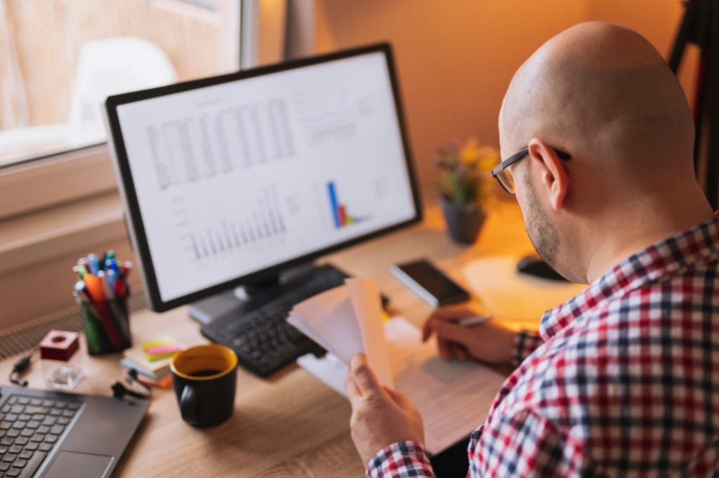 Accountant working in an office