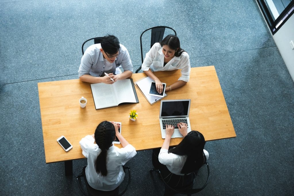 Group of freelance businessman and woman teamwork for the job discussion at the home office